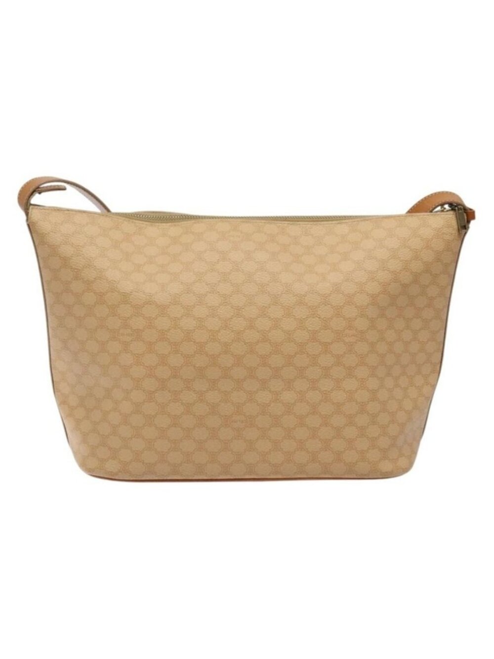Authentic CELINE Macadam Canvas Shoulder Bag PVC Leather Beige Gold - Picture 7 of 16